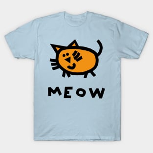 Cute Cat says Meow for Kids T-Shirt